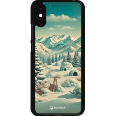 Coque Xiaomi Redmi 9A - Vintage Snowy Mountain Igloo