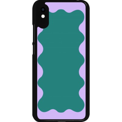 Coque Xiaomi Redmi 9A - Wavy Rectangle Green Purple