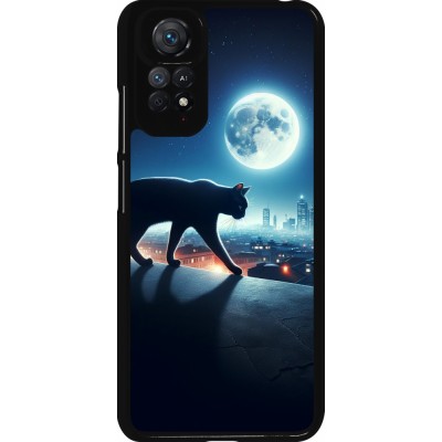 Coque Xiaomi Redmi Note 11 / 11S - Chat noir sous la pleine lune