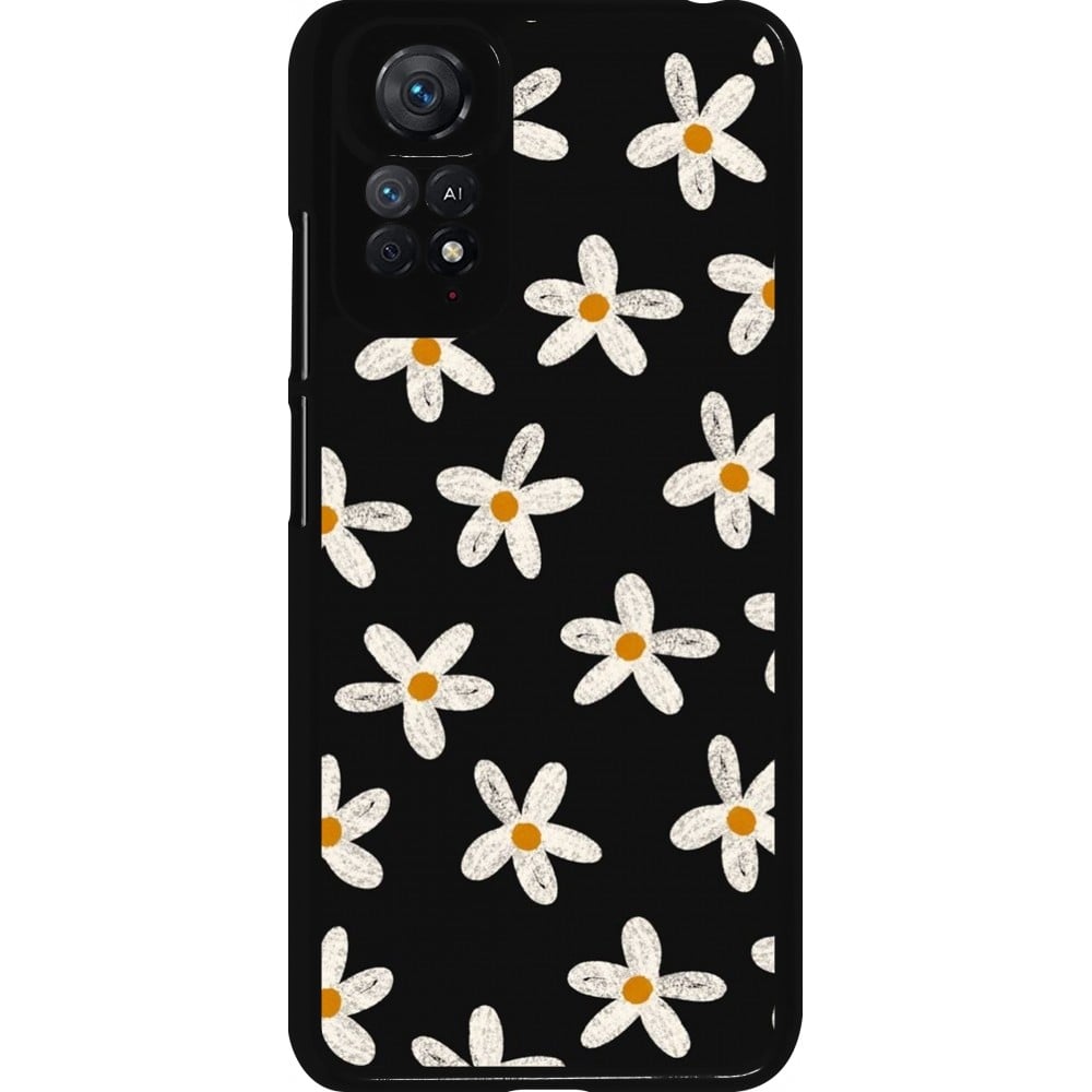 Coque Xiaomi Redmi Note 11 / 11S - Easter 2024 white on black flower