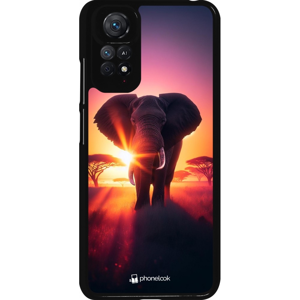 Xiaomi Redmi Note 11 / 11S Case Hülle - Elefant Sonnenaufgang Schönheit