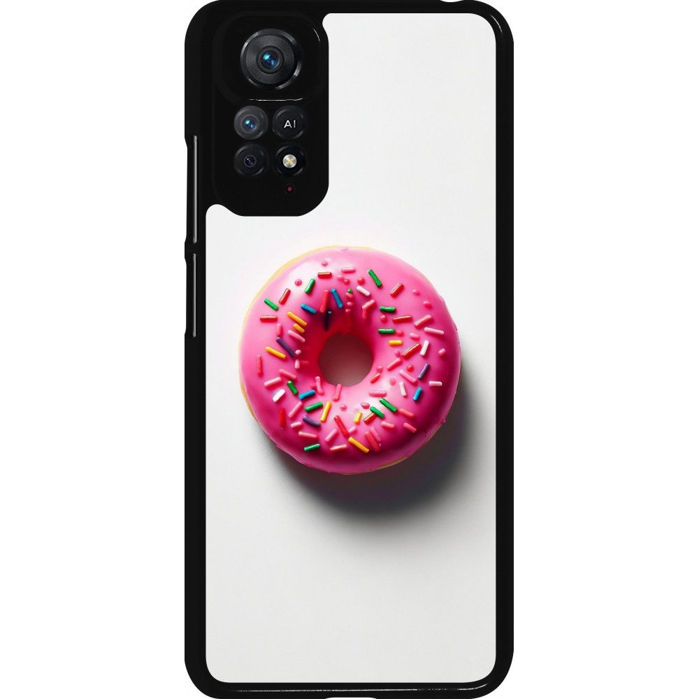 Coque Xiaomi Redmi Note 11 / 11S - Weißer Hintergrund, pinker Donut