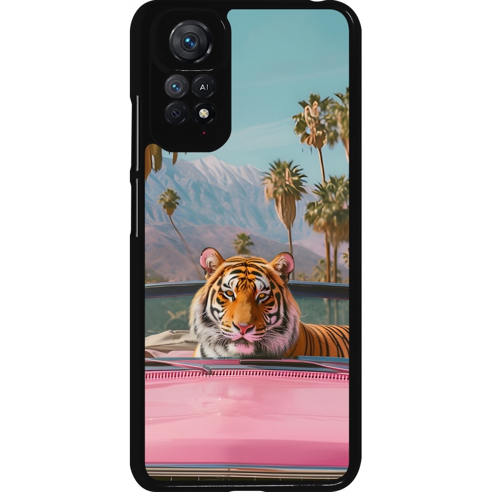 Xiaomi Redmi Note 11 / 11S Case Hülle - Tiger Auto rosa