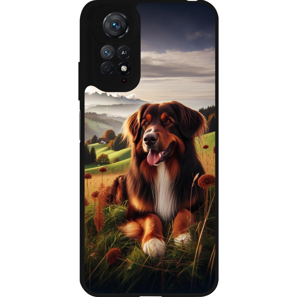 Coque Xiaomi Redmi Note 11 / 11S - Silicone rigide noir Chien Campagne Suisse