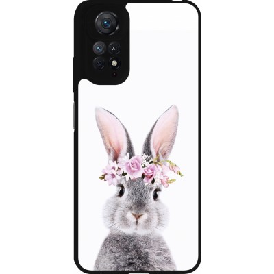 Coque Xiaomi Redmi Note 11 / 11S - Silicone rigide noir Easter 2023 flower bunny