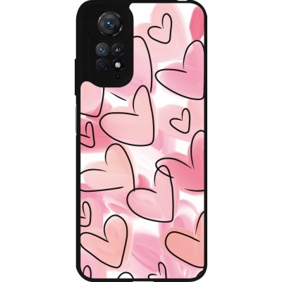 Coque Xiaomi Redmi Note 11 / 11S - Silicone rigide noir Easter 2023 pink hearts