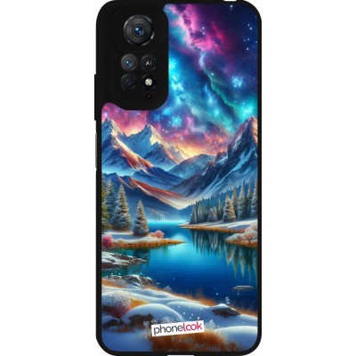 Coque Xiaomi Redmi Note 11 / 11S - Silicone rigide noir Fantasy Mountain Lake Sky Stars