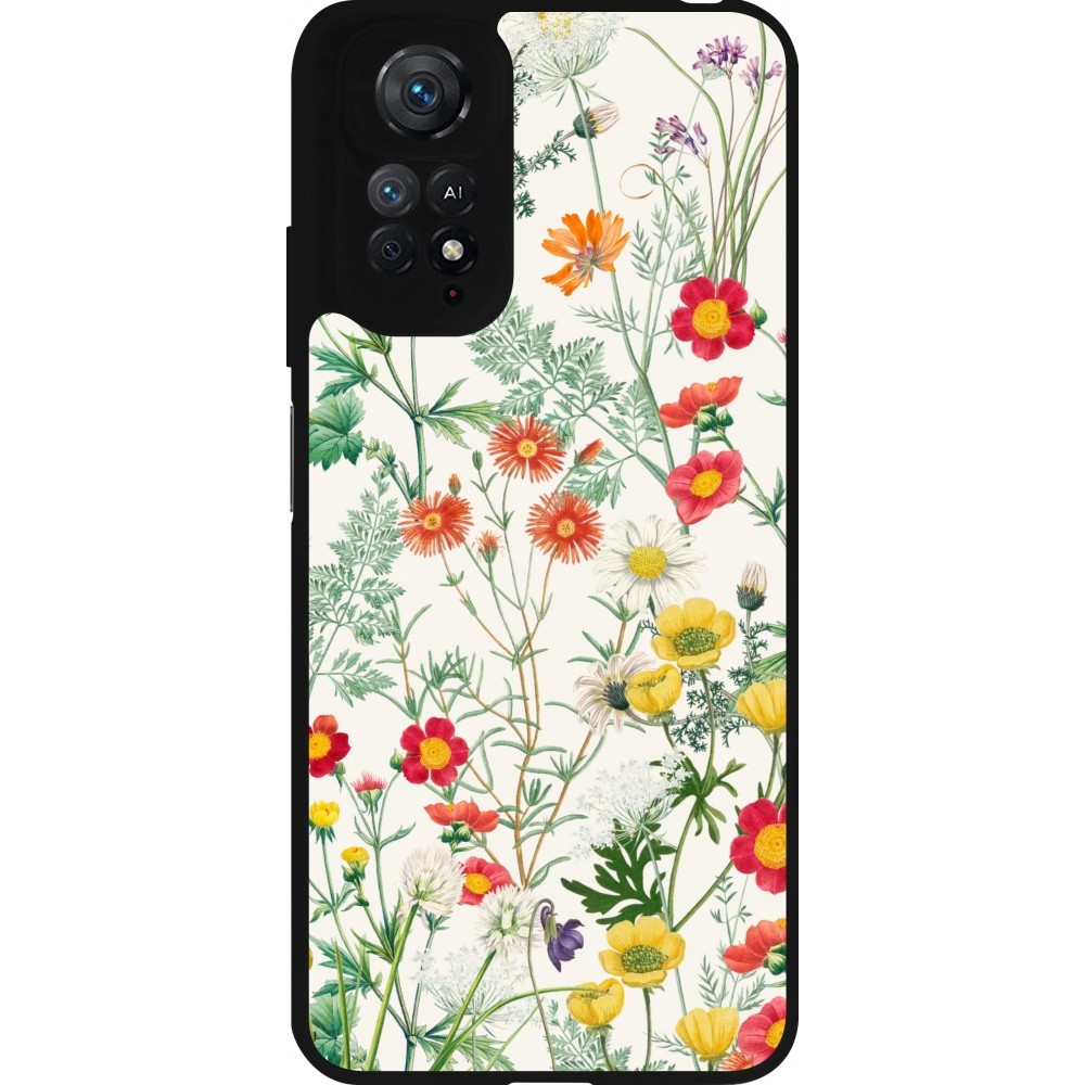 Xiaomi Redmi Note 11 / 11S Case Hülle - Silikon schwarz Flora Botanical Wildlife