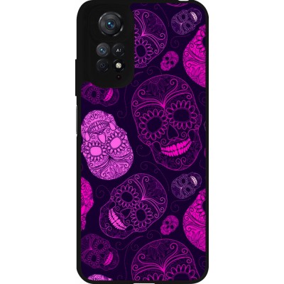 Coque Xiaomi Redmi Note 11 / 11S - Silicone rigide noir Halloween 2023 pink skulls