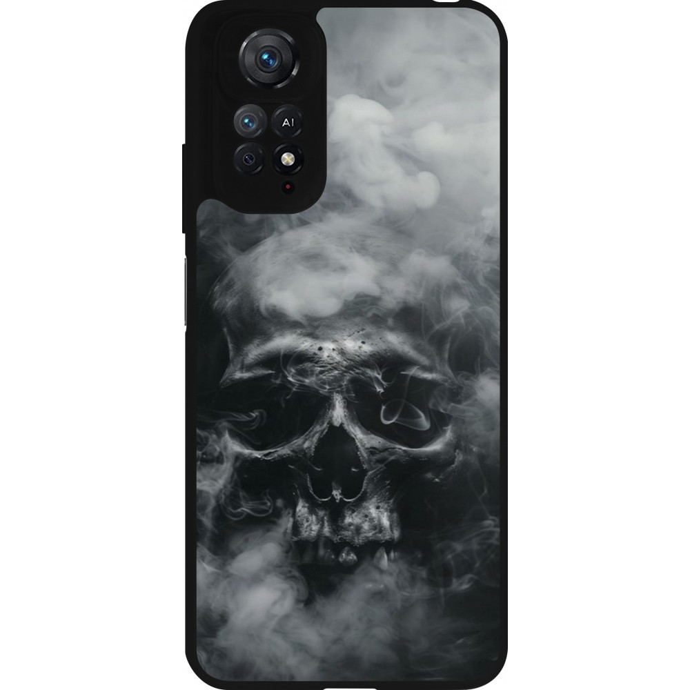 Coque Xiaomi Redmi Note 11 / 11S - Silicone rigide noir Halloween 2024 smoky skull