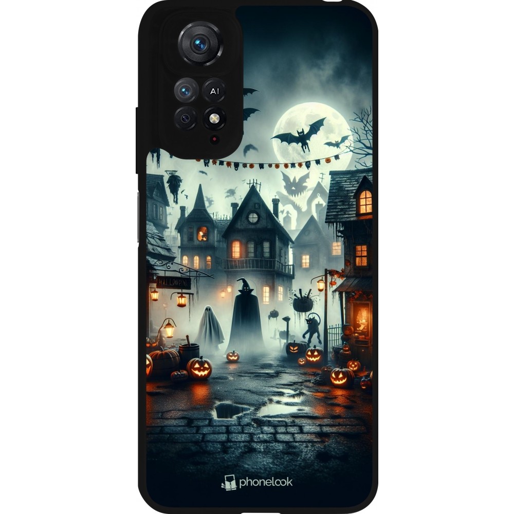 Coque Xiaomi Redmi Note 11 / 11S - Silicone rigide noir Halloween Spookville