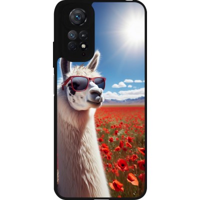 Coque Xiaomi Redmi Note 11 / 11S - Silicone rigide noir Lama Chic en Coquelicot