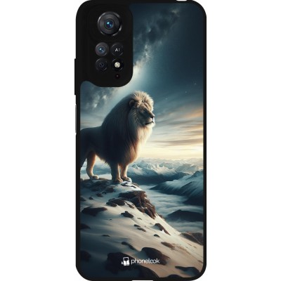 Coque Xiaomi Redmi Note 11 / 11S - Silicone rigide noir Le lion blanc