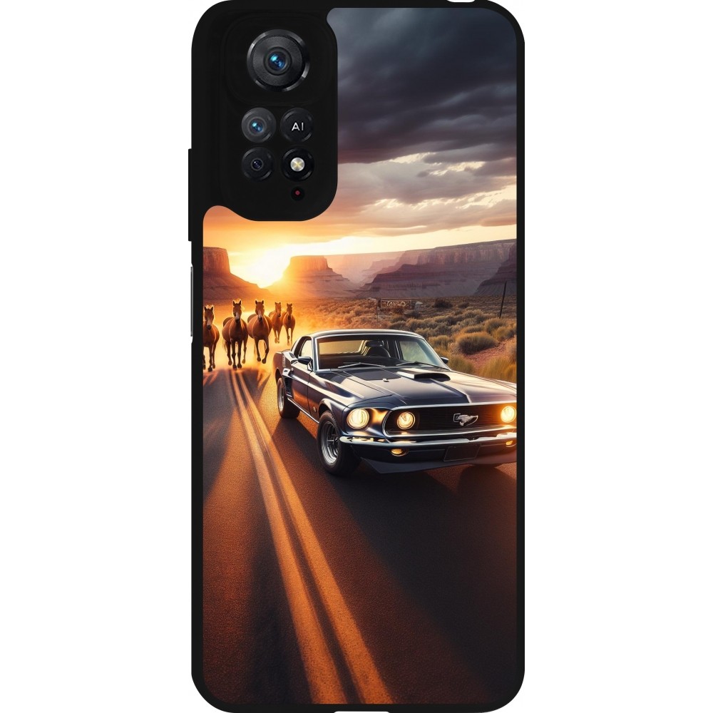 Coque Xiaomi Redmi Note 11 / 11S - Silicone rigide noir Mustang 69 Grand Canyon