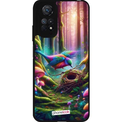 Coque Xiaomi Redmi Note 11 / 11S - Silicone rigide noir Oiseau Nid Forêt