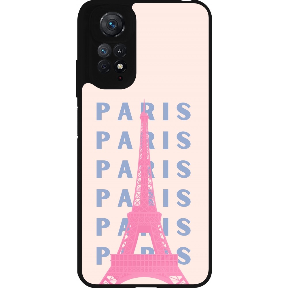 Coque Xiaomi Redmi Note 11 / 11S - Silicone rigide noir Paris Pink Print