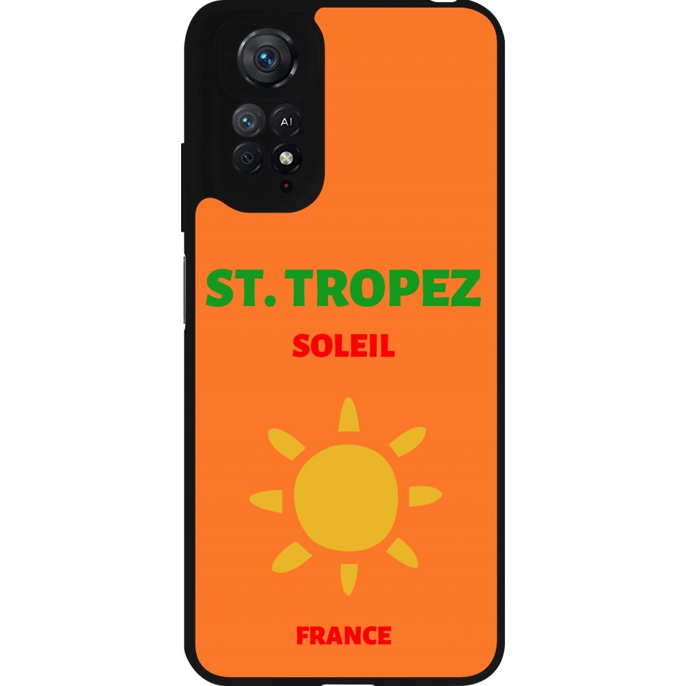 Coque Xiaomi Redmi Note 11 / 11S - Silicone rigide noir Pop Summer Destination St-Tropez