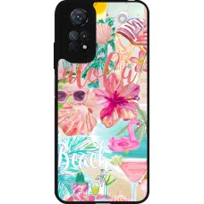 Coque Xiaomi Redmi Note 11 / 11S - Silicone rigide noir Preppy Collage Aloha