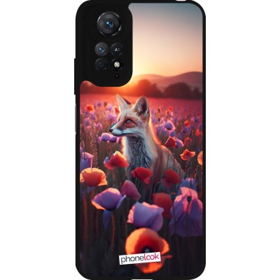 Coque Xiaomi Redmi Note 11 / 11S - Silicone rigide noir Renard pourpre au crépuscule