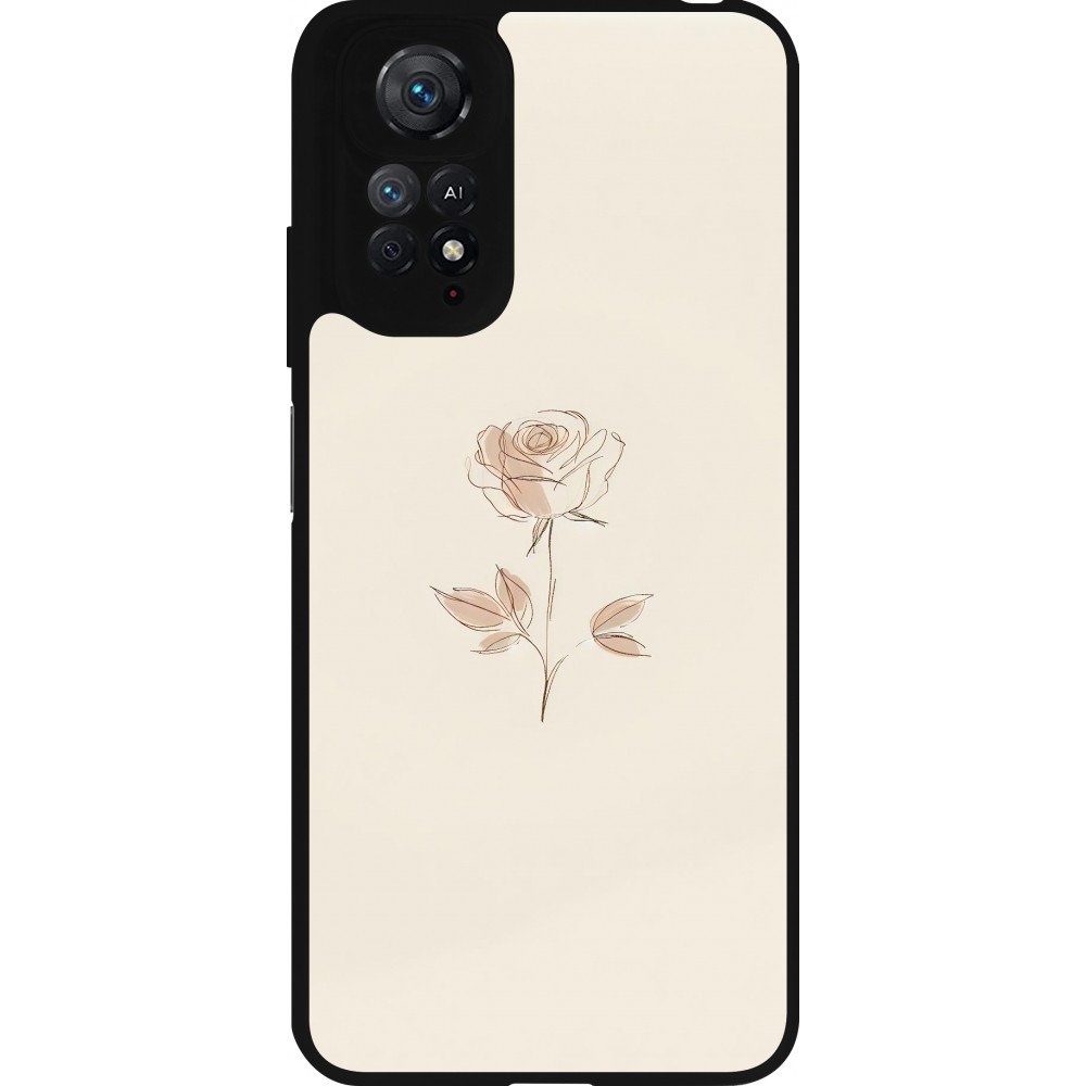 Coque Xiaomi Redmi Note 11 / 11S - Silicone rigide noir Sable Rose Minimaliste