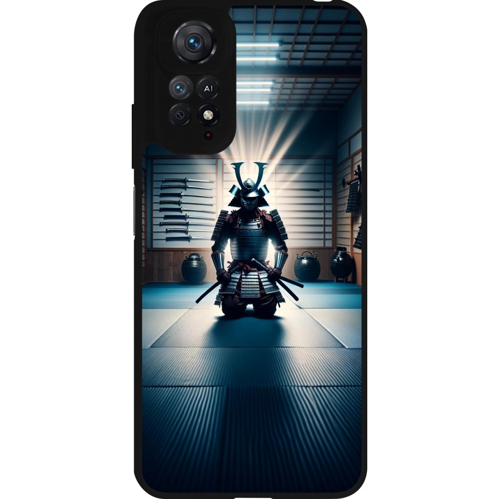 Coque Xiaomi Redmi Note 11 / 11S - Silicone rigide noir Samouraï en prière