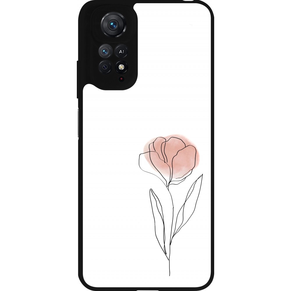 Coque Xiaomi Redmi Note 11 / 11S - Silicone rigide noir Spring 23 minimalist flower