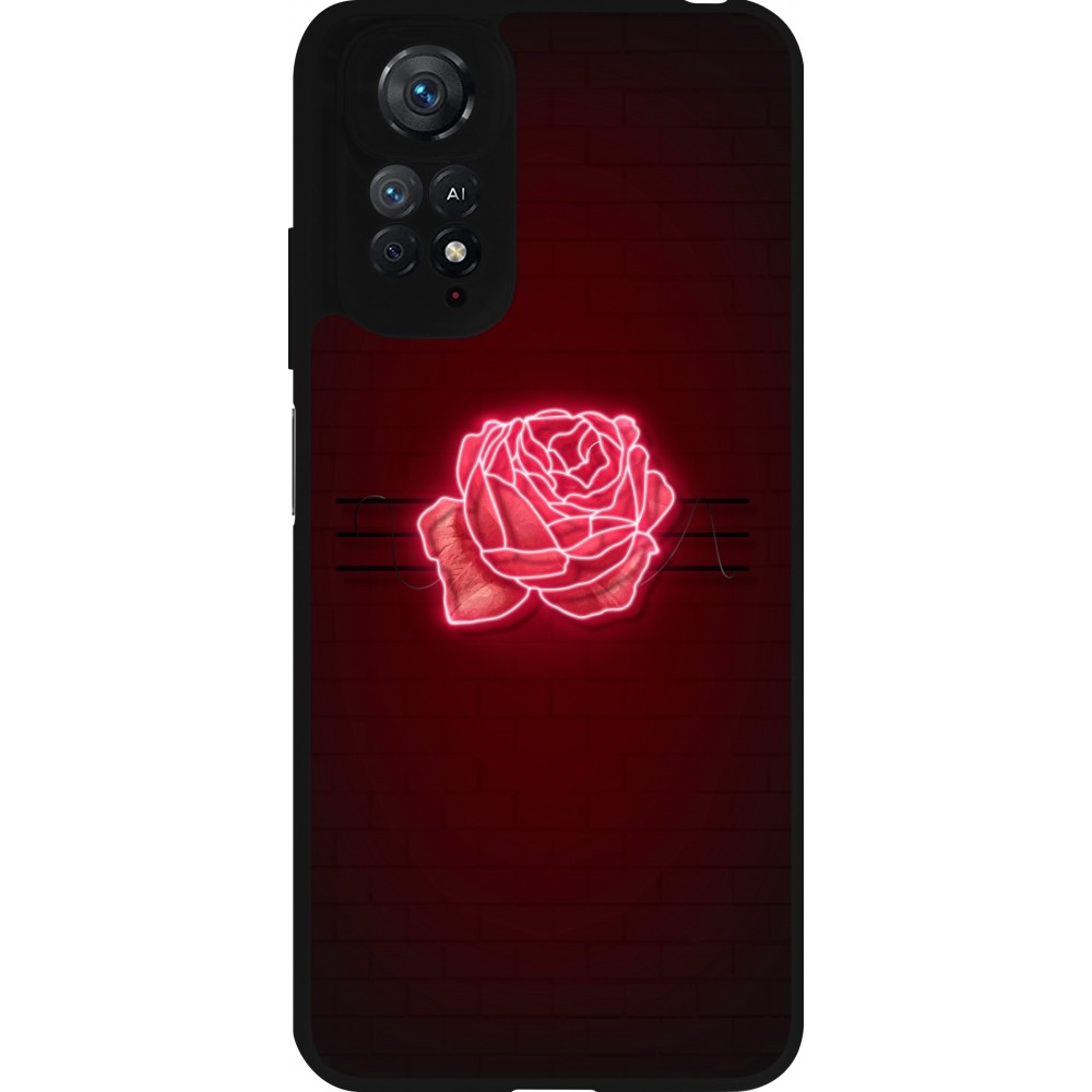 Coque Xiaomi Redmi Note 11 / 11S - Silicone rigide noir Spring 23 neon rose