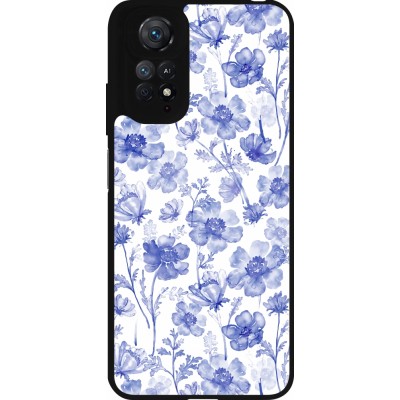 Coque Xiaomi Redmi Note 11 / 11S - Silicone rigide noir Spring 23 watercolor blue flowers