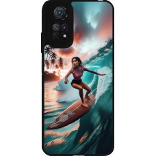 Coque Xiaomi Redmi Note 11 / 11S - Silicone rigide noir Surfeuse Balinaise