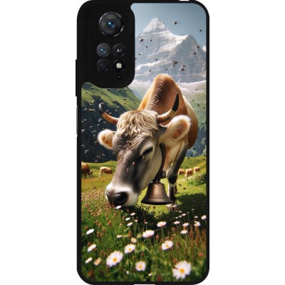 Coque Xiaomi Redmi Note 11 / 11S - Silicone rigide noir Vache montagne Valais