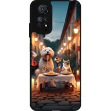 Coque Xiaomi Redmi Note 11 / 11S - Silicone rigide noir Valentine 2024 Dog & Cat Candlelight