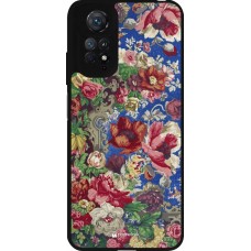 Xiaomi Redmi Note 11 / 11S Case Hülle - Silikon schwarz Vintage Art Flowers