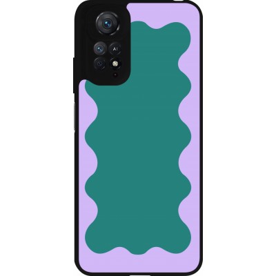 Coque Xiaomi Redmi Note 11 / 11S - Silicone rigide noir Wavy Rectangle Green Purple