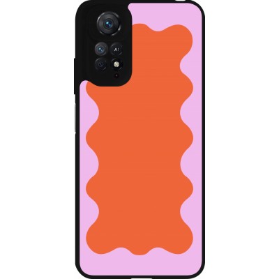 Coque Xiaomi Redmi Note 11 / 11S - Silicone rigide noir Wavy Rectangle Orange Pink