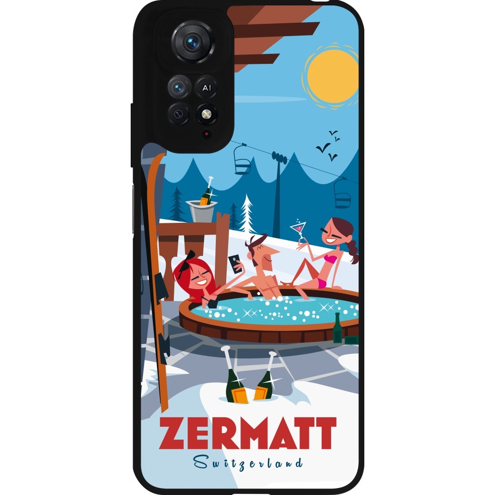 Coque Xiaomi Redmi Note 11 / 11S - Silicone rigide noir Zermatt Mountain Jacuzzi