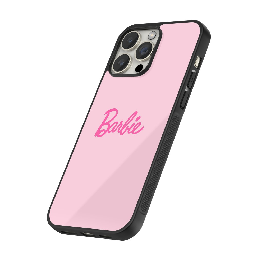 Coque iPhone 12 / 12 Pro - Silicone rigide noir Barbie Text