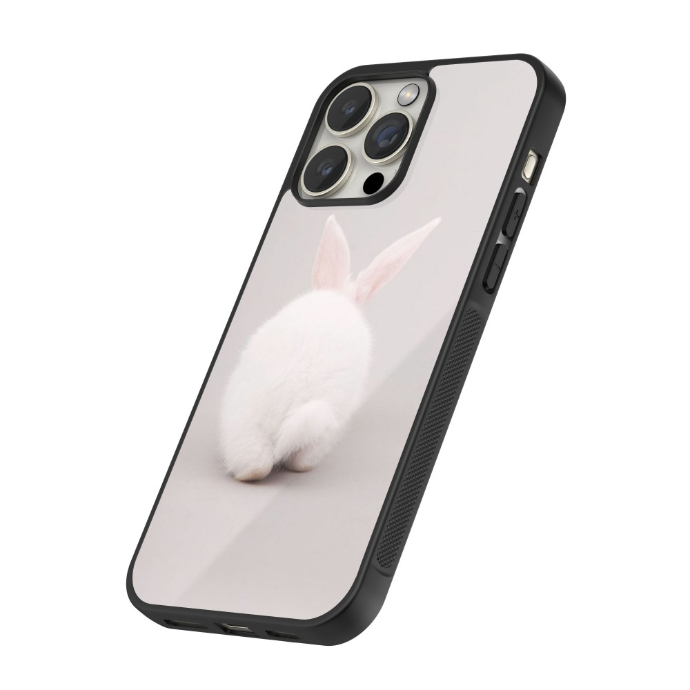 Coque iPhone 12 / 12 Pro - Silicone rigide noir Easter 2024 bunny butt