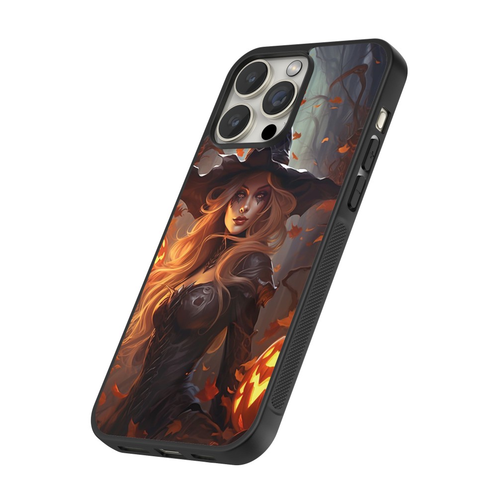 Coque iPhone 12 / 12 Pro - Silicone rigide noir Halloween 2024 sexy witch