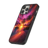 Coque iPhone 12 / 12 Pro - Silicone rigide noir Maldives Dusk Bliss