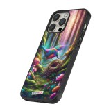 Coque iPhone 12 / 12 Pro - Silicone rigide noir Oiseau Nid Forêt