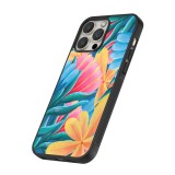 Coque iPhone 12 / 12 Pro - Silicone rigide noir Spring 23 colorful flowers