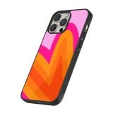 Coque iPhone 12 / 12 Pro - Silicone rigide noir Valentine 2024 heart gradient