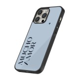 Coque iPhone 12 / 12 Pro - Silicone rigide noir Valentine 2024 mucho amor azul