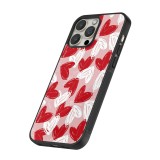 Coque iPhone 12 / 12 Pro - Silicone rigide noir Valentine 2024 with love heart