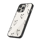 Coque iPhone 12 / 12 Pro - Silicone rigide noir Valentine 2023 minimalist hearts