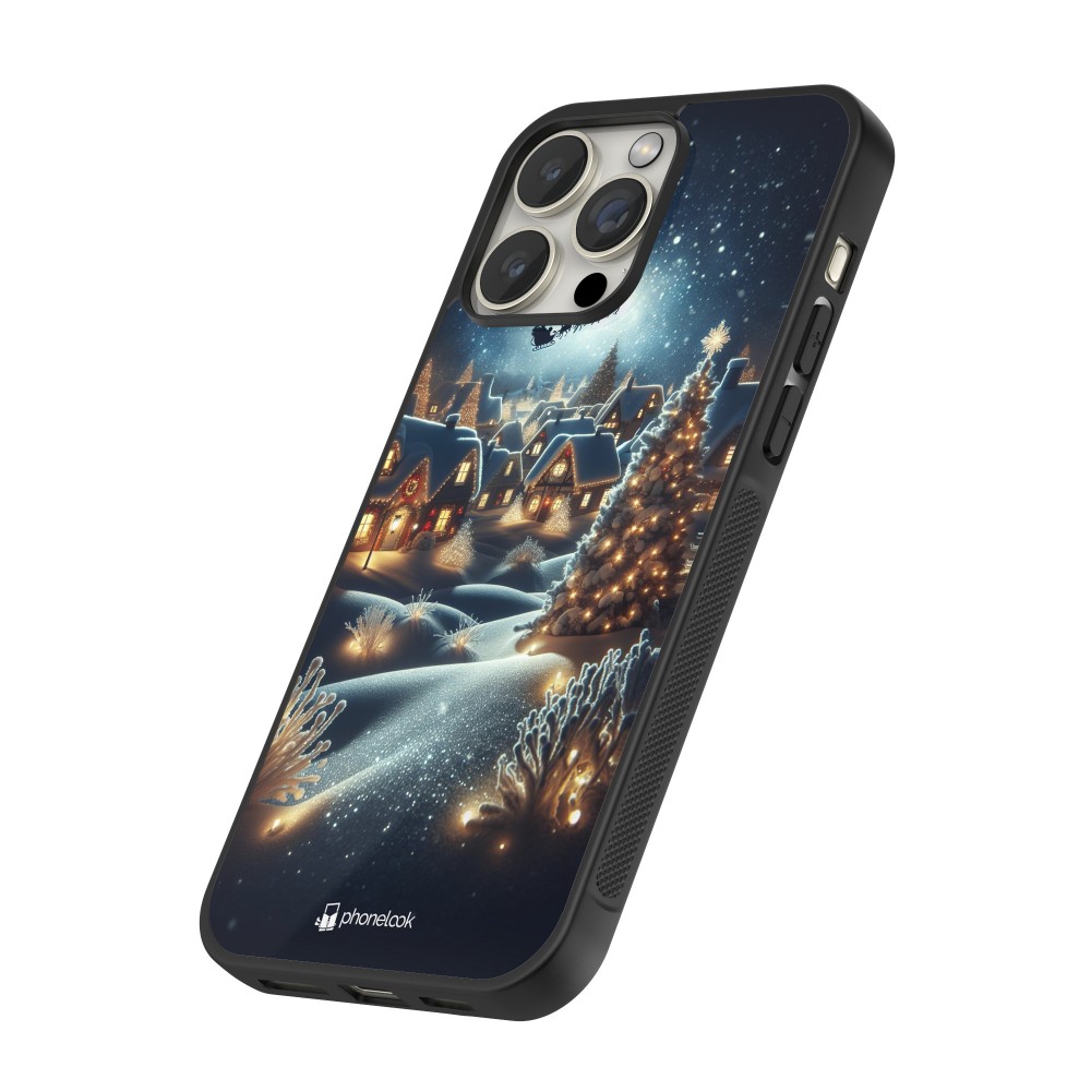 Coque iPhone 12 / 12 Pro - Silicone rigide noir Noël 2023 Christmas is Coming