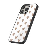 Coque iPhone 12 Pro Max - Silicone rigide noir Autumn 2024 brown hearts