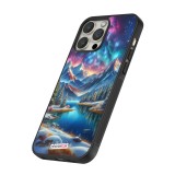 Coque iPhone 12 Pro Max - Silicone rigide noir Fantasy Mountain Lake Sky Stars