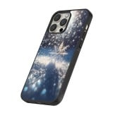 Coque iPhone 12 Pro Max - Silicone rigide noir Flocon Solaire Éclat