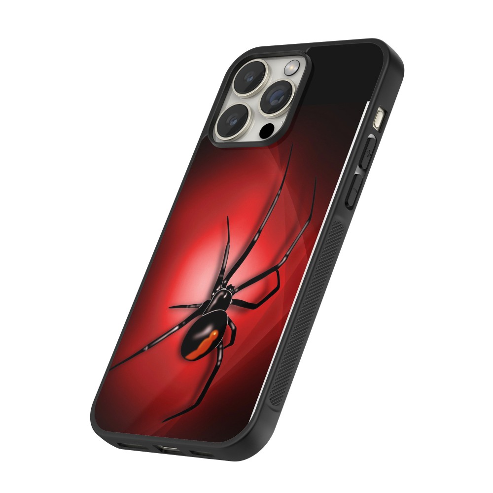 Coque iPhone 12 Pro Max - Silicone rigide noir Halloween 2023 spider black widow